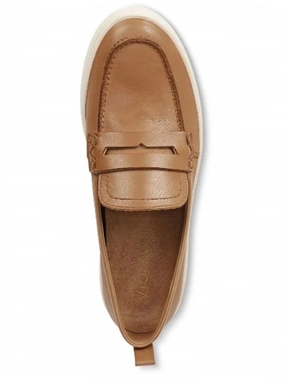 Vionic Women's Tan Leather Penny Loafers with White Sole